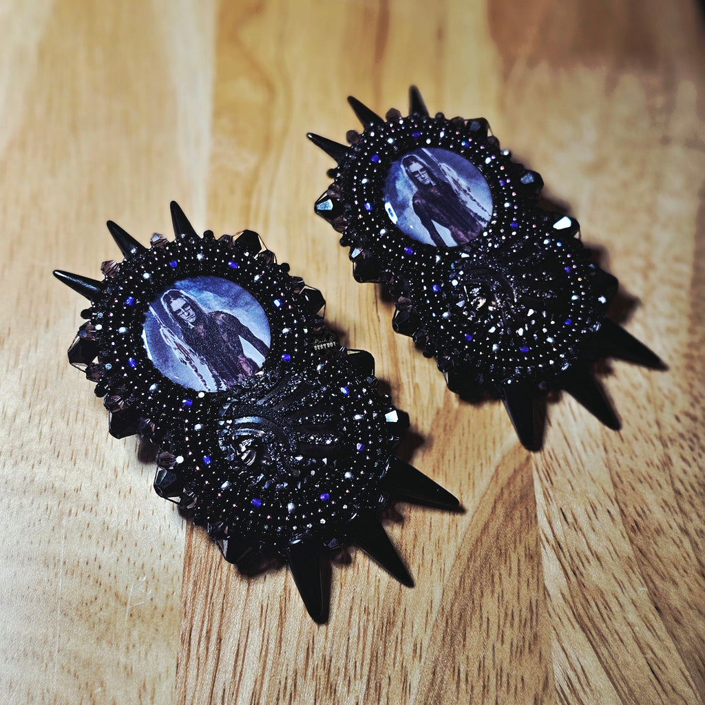 Blackbraid Beaded Earrings