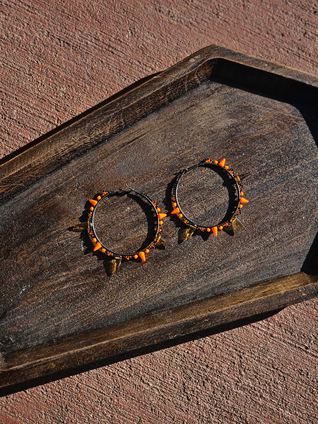 Neon Spiked Hoops