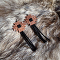 Leather Fringe Concho Earrings