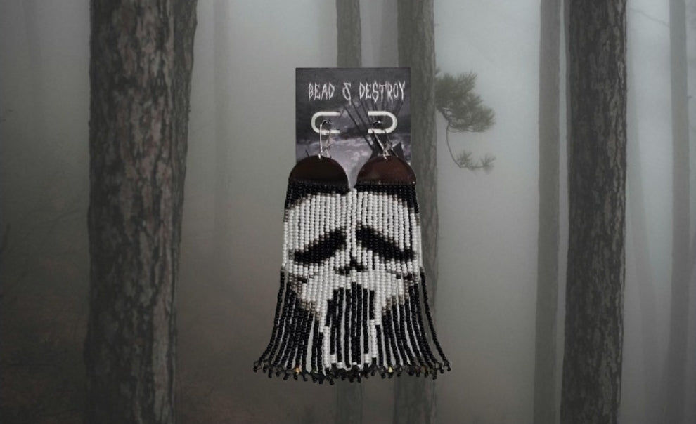Ghost Face Fringe Earrings
