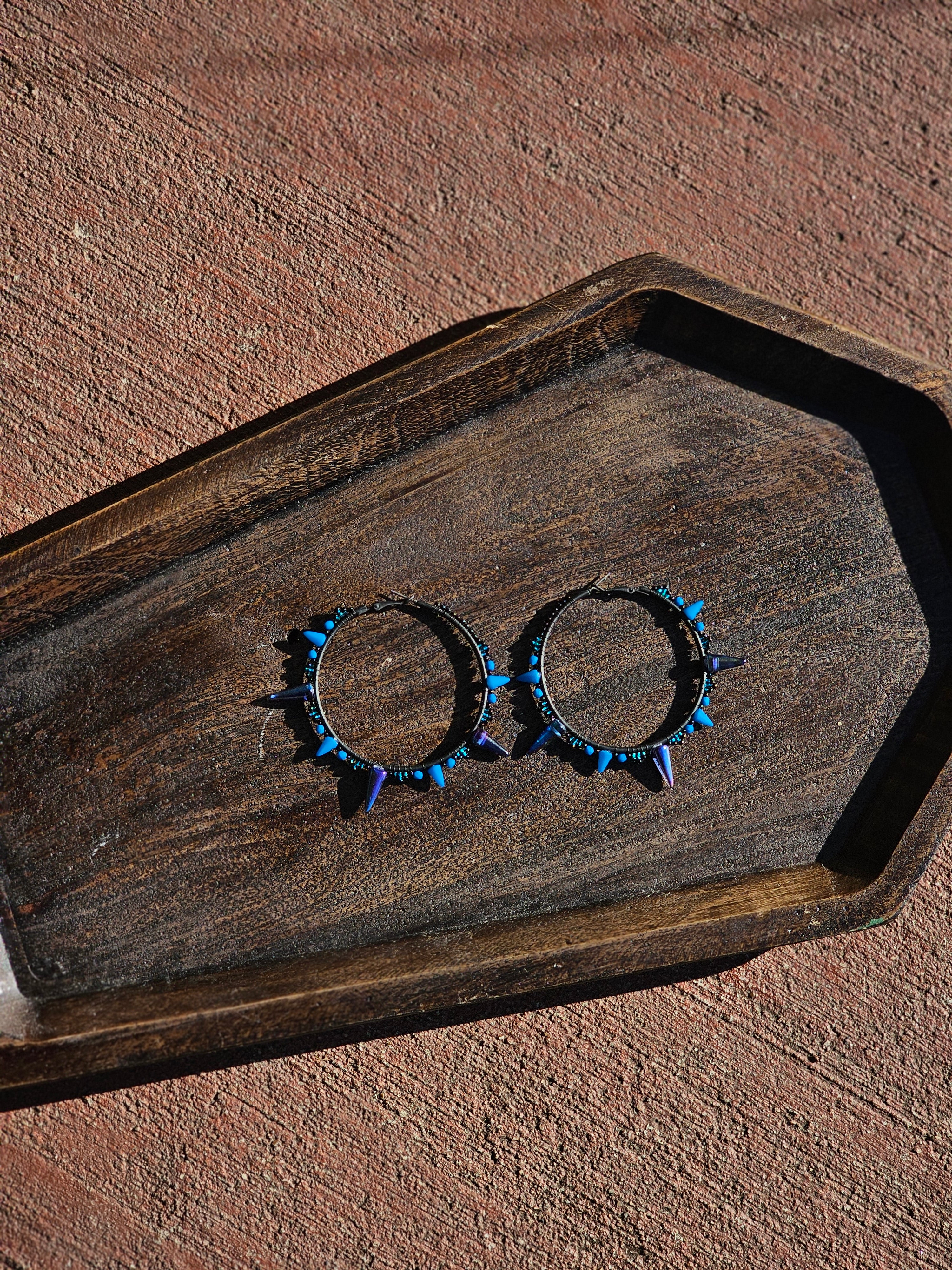 Neon Spiked Hoops