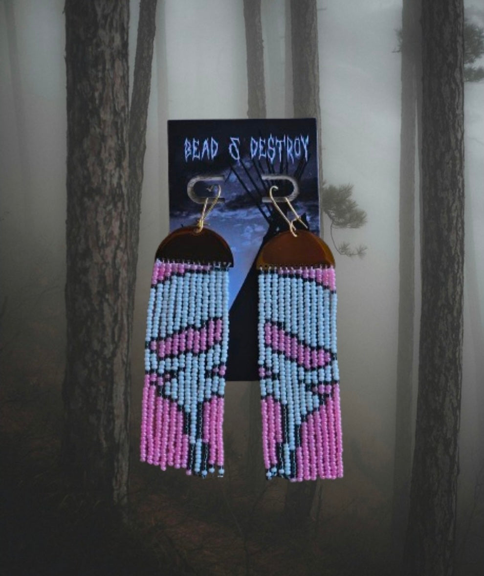 Girly Ghost Face Fringe Earrings