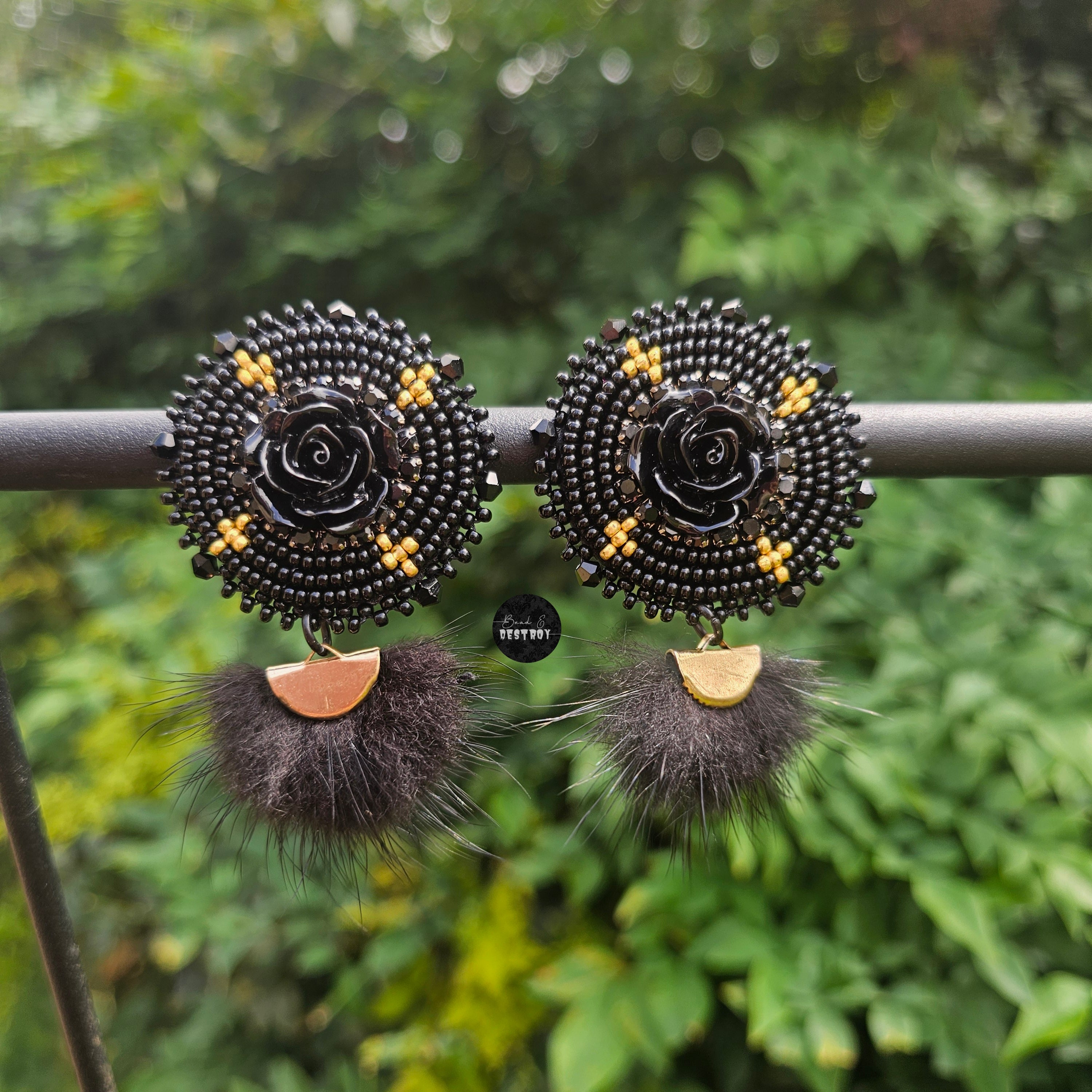 Black Rose Earrings