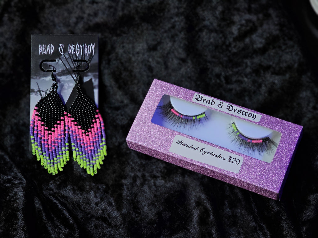 Beaded Eyelash + Earrings Bundle