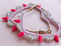 Neon Pink Spiked Earrings